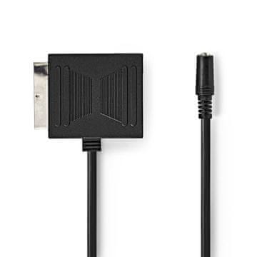 Nedis Kabel SCART | SCART moški | SCART ženski / 3,5 mm ženski | Ponikljano | 480p | 0,20 m | Okrogla | PVC | Črna | Škatla