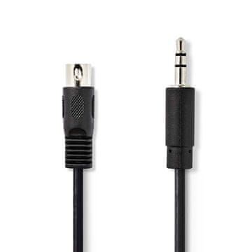 Nedis DIN avdio kabel | DIN 5-polni moški | 3,5 mm moški | Ponikljano | 2,00 m | Okrogla | PVC | Črna | Oznaka