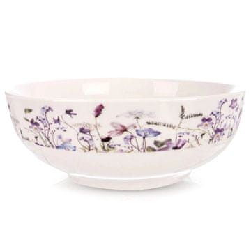 Northix Porcelanasta skleda za solato, 1,6 l, 20,5 cm, vzorec divjega cvetja