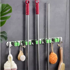 hurtnet Univerzalni inox stenski nosilec ročajev za 5 pripomočkov 60cm
