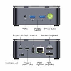 GMKtec računalnik mini PC G10 AMD Ryzen5 3500U 16GB RAM 256B SSD NucBox