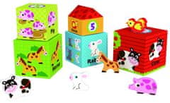 Alltoys Lesene zlagalne kocke Kmetija z živalmi