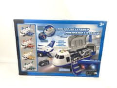 Alltoys Policijsko letalo s tovornim prostorom in 3 avtomobilčki 1:64