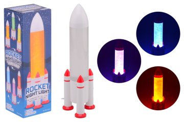 Johntoy LED nočna lučka Raketa z menjavanjem barv, USB, 33 cm