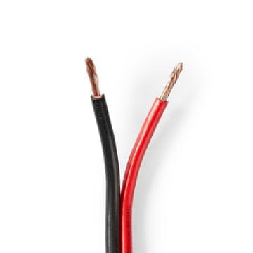 Nedis Kabel zvočnikov 2x 2 50 mm² CCA 100 0 m Okrogla PVC Črna rdeča Ovitek