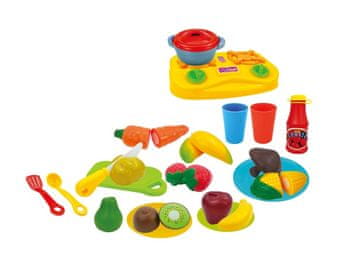 Alltoys Otroški komplet sadja in zelenjave za rezanje s košarico