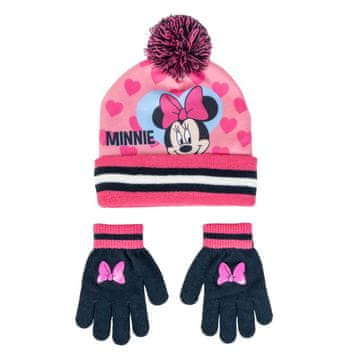 Alltoys Otroški komplet kape in rokavic Disney Minnie, rožnato-moder