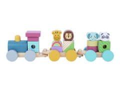 Alltoys Leseni sestavljivi vlak z živalmi