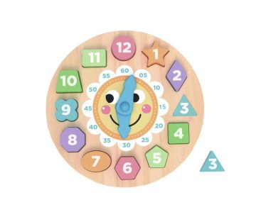 Alltoys Lesena vstavljanka ura z geometrijskimi oblikami