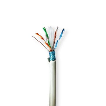 Nedis Zvitek omrežnega kabla CAT6 Trdna F UTP Bare Copper 100 0 m Notranji Okrogla LSZH Siva Darilna škatla