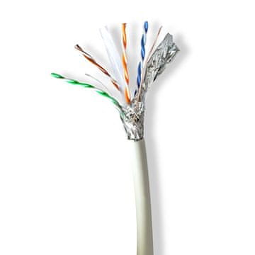 Nedis Zvitek omrežnega kabla CAT6a Trdna S FTP Baker 100 0 m Notranji Okrogla LSZH Siva Darilna škatla
