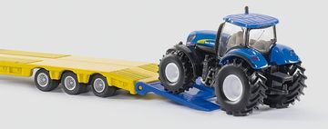 SIKU SIKU Super – Tovornjak s prikolico in 2 traktorjema New Holland 1:87