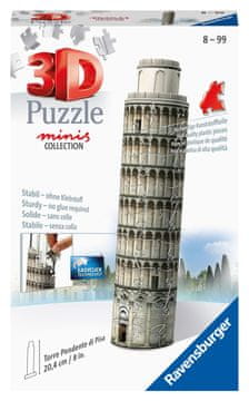 Ravensburger 3D sestavljanka Mini stavba – poševni stolp v Pisi, 54 kosov