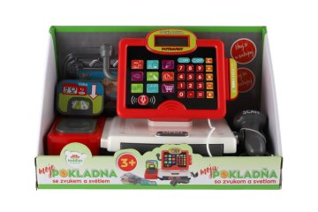 Teddies Otroška elektronska blagajna z dodatki, zvokom in lučko