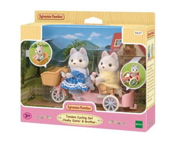 Sylvanian Families Komplet tandemskega kolesa z bratcem in sestrico Husky