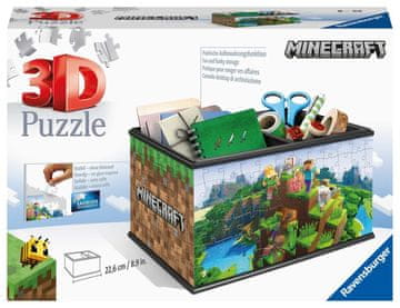 Ravensburger 3D sestavljanka – škatla za shranjevanje Minecraft, 216 kosov