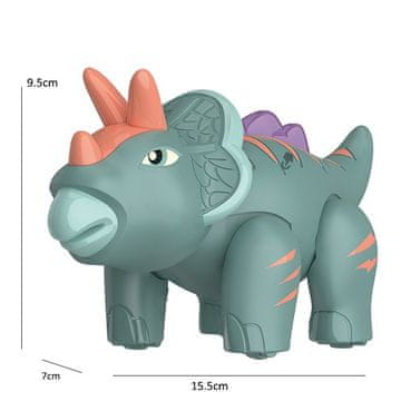 Alltoys Magnetni zložljivi triceratops z zvoki in snemanjem