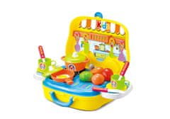 Alltoys Otroški kuhinjski set v kovčku v obliki avtomobila, 25 kosov