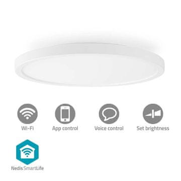 Nedis Svetilka SmartLife Wi Fi RGB Varm do cool vit Okrogla Premer 290 mm 1800 lm 2700 6500 K IP20 Energijski razred F Android IOS