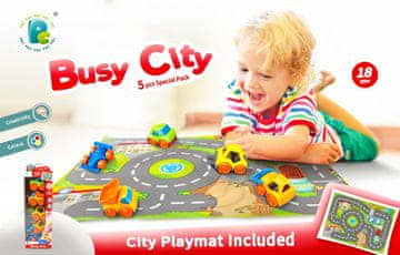 Alltoys Kiddy Go! Komplet 5 avtomobilčkov z mestno igralno podlogo