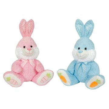 Alltoys Plišasti sedeči zajec, moder/rožnat, 70 cm