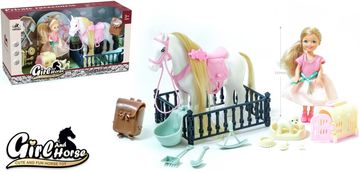 Alltoys Kmetijski igralni komplet s konjem, punčko in dodatki