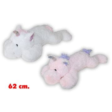 Alltoys Plišasti ležeči samorog 62 cm – roza ali bel