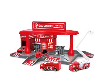 Alltoys Gasilska postaja z dvema avtomobilčkoma