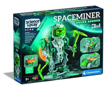 Clementoni Clementoni Vesoljski rudar – komplet za izdelavo 3 robotov, 9+
