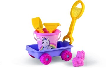 Alltoys Voziček s kompletom za peskovnik – motiv samoroga