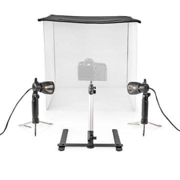 Nedis Komplet za foto studio 400 lm Zložljiva Vključena ozadja Priložena potovalna torba Črna