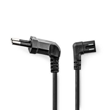 Nedis Napajalni kabel Euro Man IEC 320 C7 Pravi kot Levi kot Ponikljano 3 00 m Stanovanje PVC Črna Oznaka