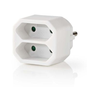 Nedis Razdelilnik Eluttag Tip F CEE 7 7 250 V AC 50 Hz francoščina Tip C CEE 7 16 250 V AC 50 60 Hz 2 5 A 1100 W Vit
