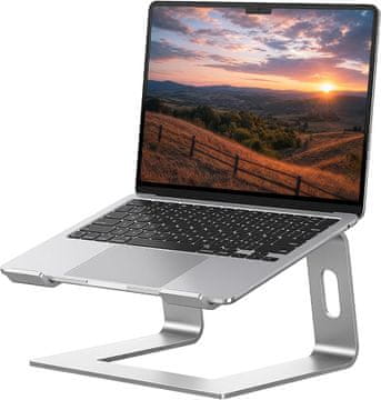 slomart SOUNDANCE Aluminijasti nosilec za prenosnik, ergonomski, srebrn