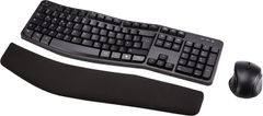 Amazon Amazon Basics Ergonomska bežična tipkovnica-miška set - črn