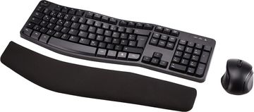 Amazon Amazon Basics Ergonomska bežična tipkovnica-miška set - črn