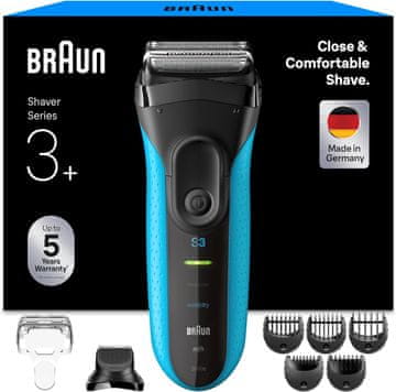 BRAUN Braun Series 3+ električni brivnik, 3010BT, modra
