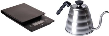 Hario Hario VSTN-2000B kuhinjska tehtnica (črna) + V60 kotliček, nerj. jeklo