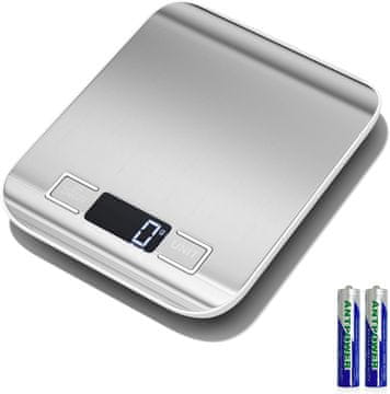 slomart NEWANER Digitalna kuhinjska tehtnica, 10kg/1g, nerjaveče jeklo, LED zaslon