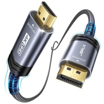 slomart JSAUX 4K DisplayPort na HDMI kabel 2m - DP-HDMI