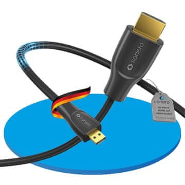 Sonero Sonero Premium Micro HDMI na HDMI kabel, 0.5m - 4K