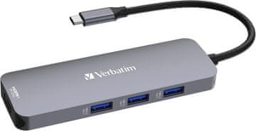 Verbatim Verbatim 4-v-1 USB-C Pro multiport adapter HDMI 4K, PD, SD/microSD