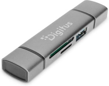 Digitus DIGITUS čitalnik kartic z USB Hubom - SD in Micro-SD
