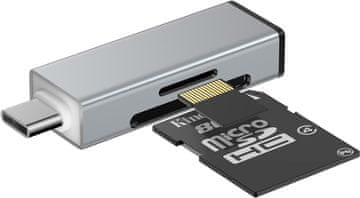 SD GlasFlength SD čitalnik kartic USB C, aluminij, 2-v-1 (Micro SD/SD)