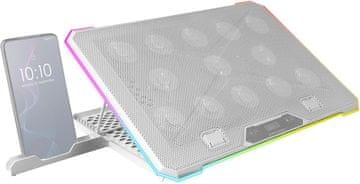 Mars Mars Gaming MNBC13 hladilno stojalo do 17" z ARGB, 13 ventilatorji, belimi LED