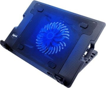 Iggual iggual prenosna hladilna podloga za prenosnik do 17" (1 ventilator, nastavljiva višina, držalo za telefon)