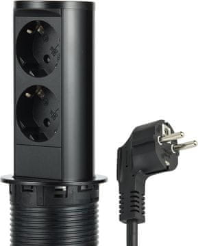 slomart Electraline 62586 izvlačna stolna priključna letva (2x Schuko)