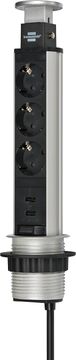 Brennenstuhl Brennenstuhl Tower Power vtičnica, 3x vtičnice + 2x USB, 2m