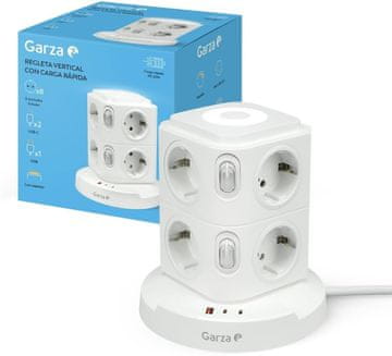 slomart Garza 11-v-1 stolp, 8x Schuko, 2x USB-C PD20W, 1x USB-A, polnilni stolp
