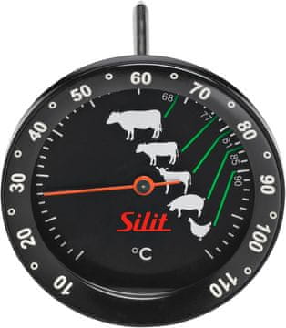 Silit Silit Sensero Analogni termometer za meso, 6,2 cm, z oznakami stopnje pečenosti